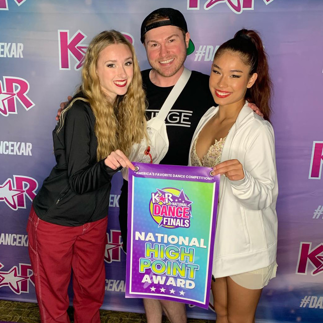 Cody with two teenage hip hop dancers